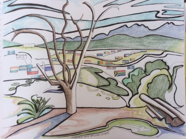 fourie-flag-and-wine-world-drawing